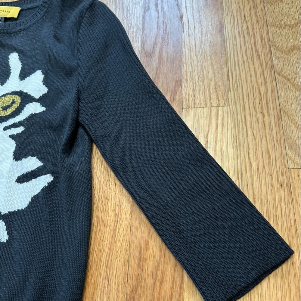 St. John Yellow Label Black Knit Sweater 3/4 Sleeve Sz P or 2 - Picture 8 of 10